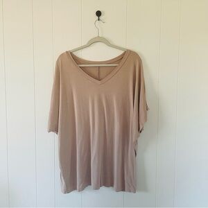 Women's Tan V-Neck Top